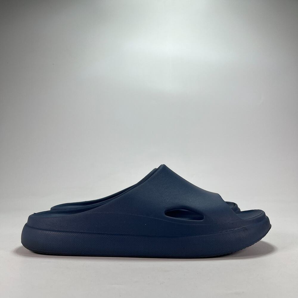 32 Degrees Cool Navy Blue Casual Slip On Cushion Slide Sandals Men's Size 10